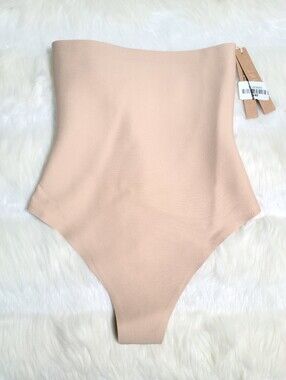 SKIMS Body Core Sculpt High Waisted Thong Cream Clay Women XS NEW